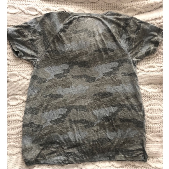 COPY - American Eagle Camo V Neck Distressed Tee - Picture 3 of 5